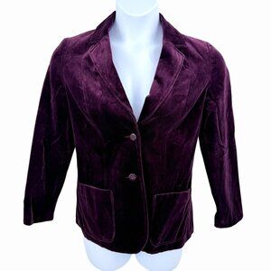 GORGEOUS VINTAGE PURPLE VELVET TAN JAY BLAZER - 12L